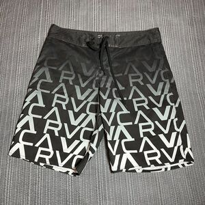 RVCA VA Artist Network Board Shorts Men’s Size 34 Black Swim Surf